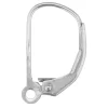 9ct White Gold Plain Continental Ear Wire With Open Loop