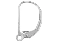 9ct White Gold Plain Continental Ear Wire With Open Loop