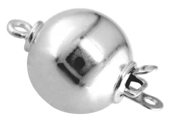 9ct White Gold Plain Round Ball Clasp 8mm