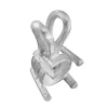9ct White Gold Round Double Gallery 4 Claw Pendant Round 50pt