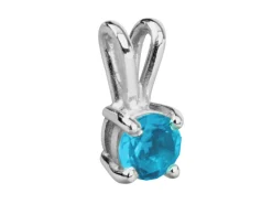 9ct White Gold Round Double Gallery 4 Claw Pendant Round 50pt