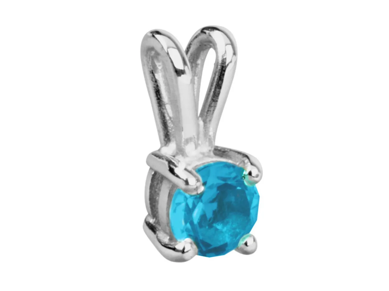 18ct White Gold Round Double Gallery 4 Claw Pendant 25pt