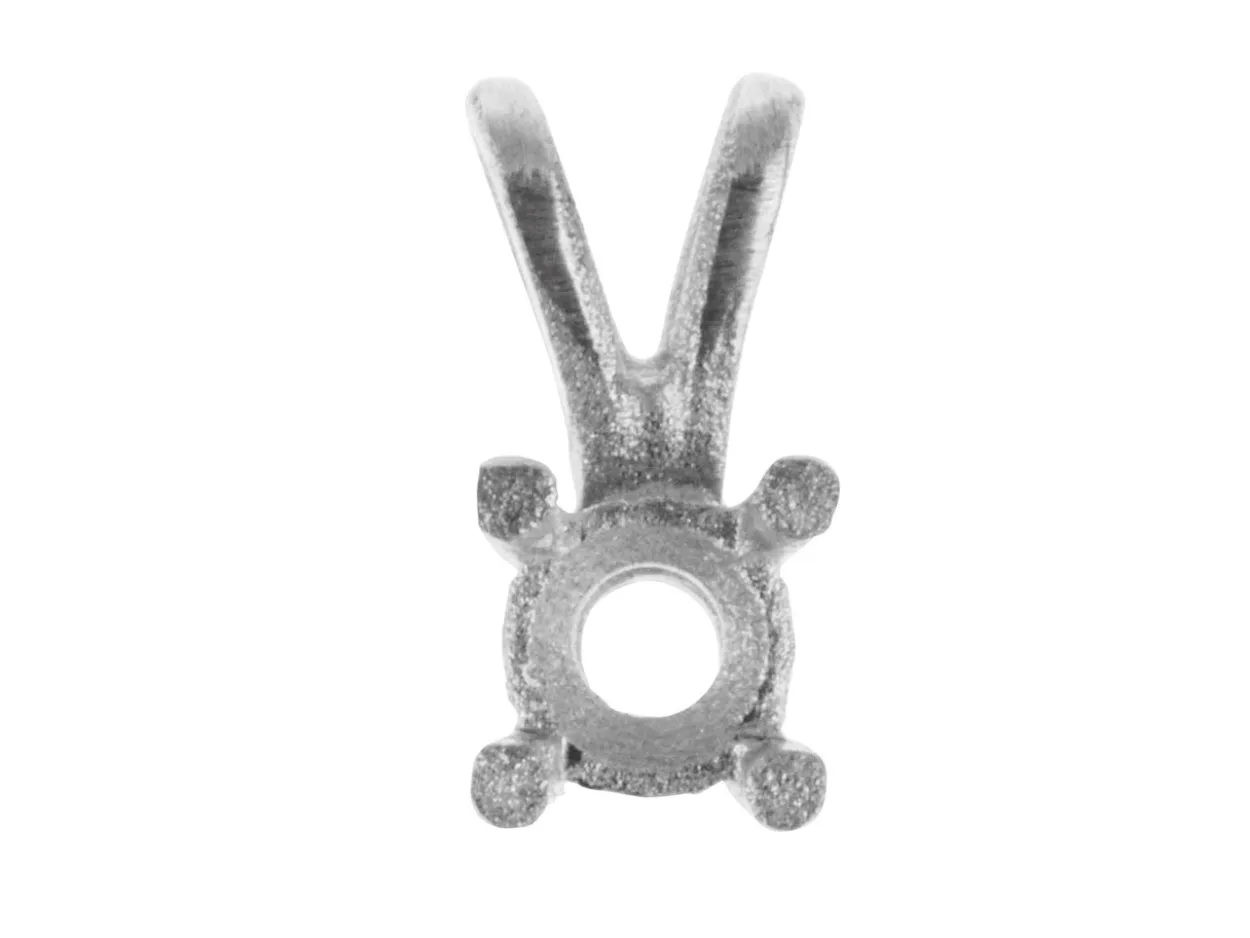 18ct White Gold Round Double Gallery 4 Claw Pendant 25pt