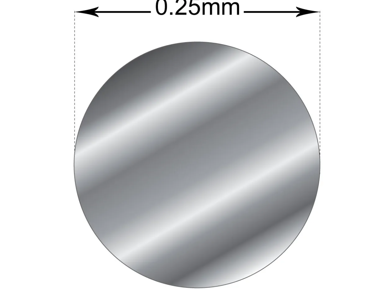 18ct White Gold Round Wire 0.25mm Half Hard, Laser Wire, 100% Recycled Gold