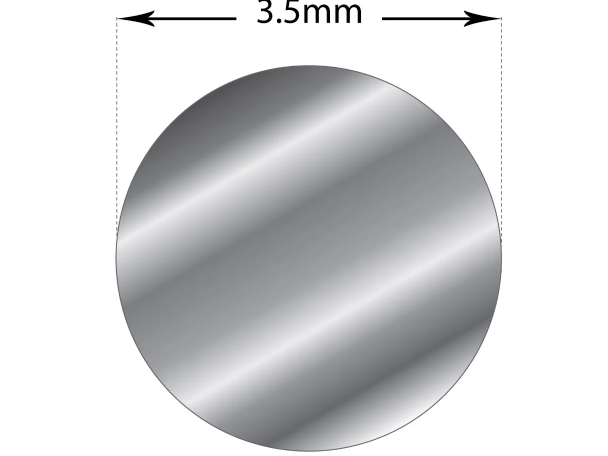 9ct White Gold Round Wire 3.50mm, 100% Recycled Gold