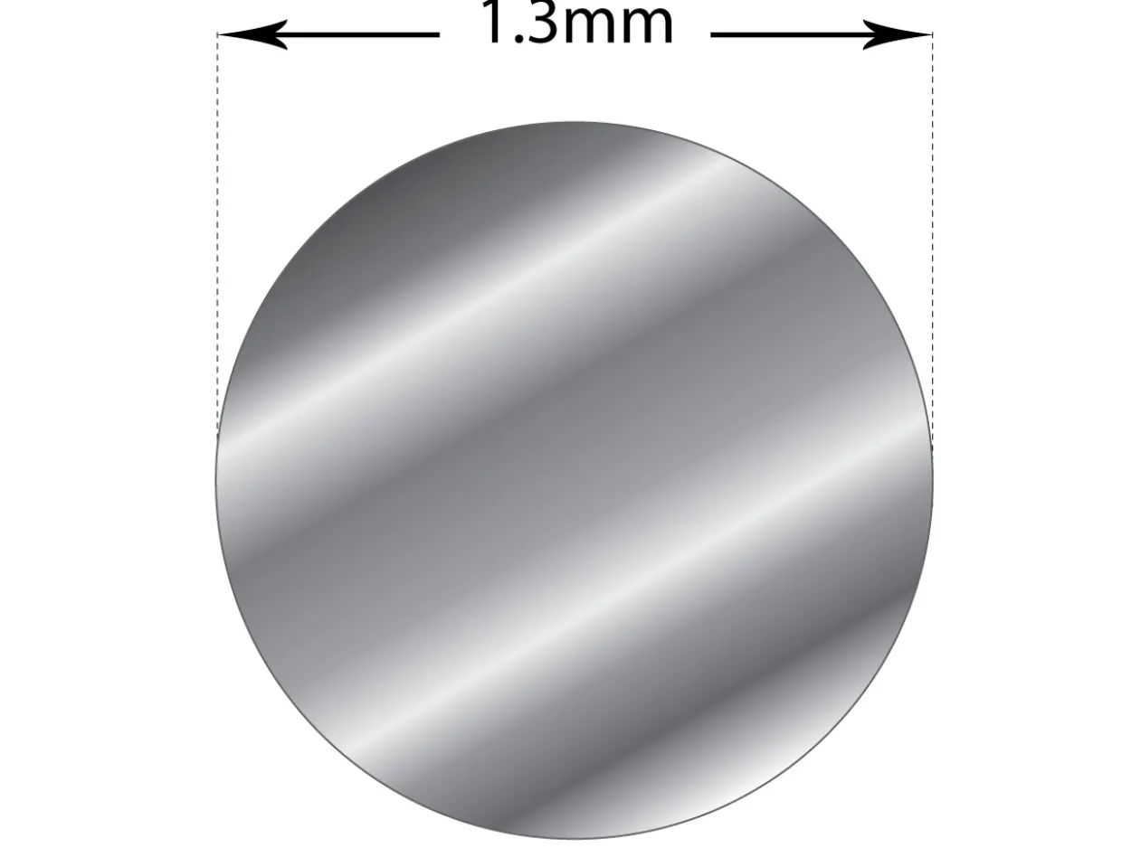 18ct White Gold Round Wire 1.30mm, 100% Recycled Gold