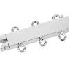 18ct White Gold 3 Row Clasp Polished 18mm