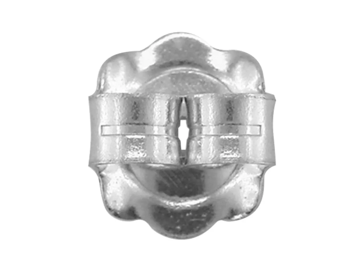 9ct White Gold Scroll Large With Fluted Edge, 100% Recycled Gold
