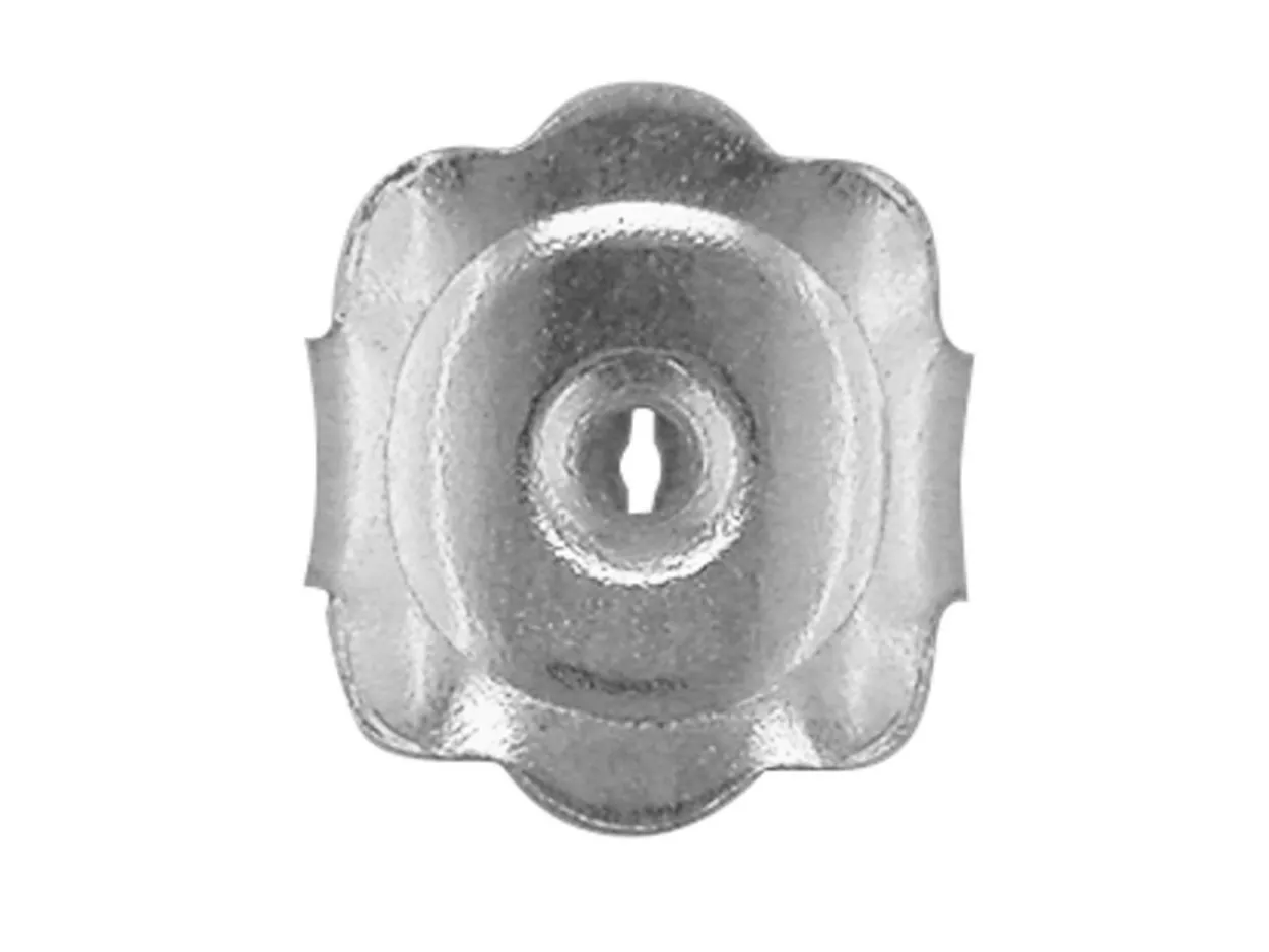 18ct White Gold Scroll Large With Fluted Edge, 100% Recycled Gold