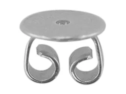 18ct White Gold Scroll On 6mm Domed Disc