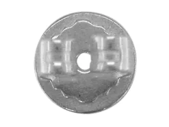18ct White Gold Scroll On 6mm Domed Disc