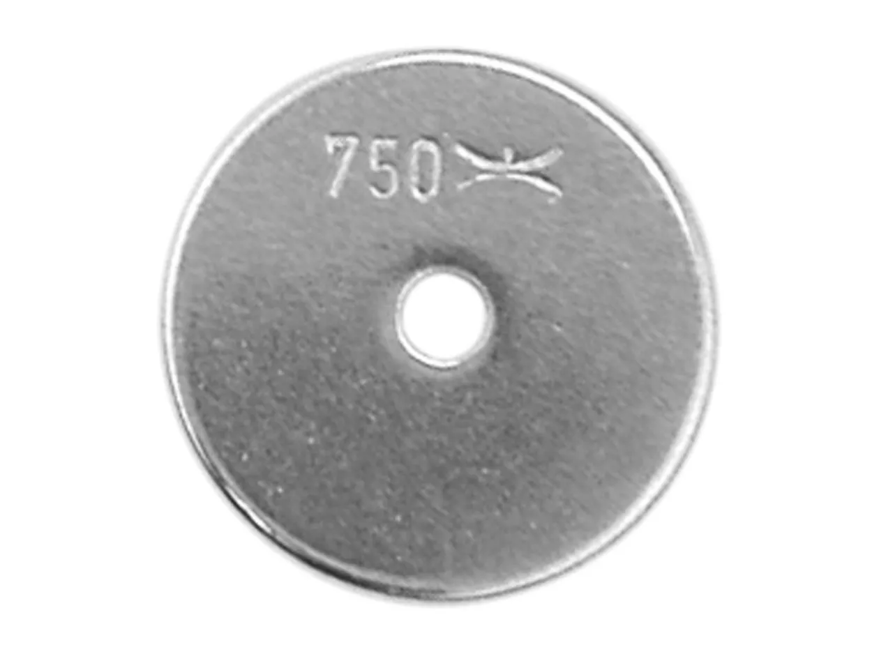 18ct White Gold Scroll On 6mm Domed Disc