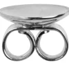 18ct White Gold Scroll On 8mm Domed Disc