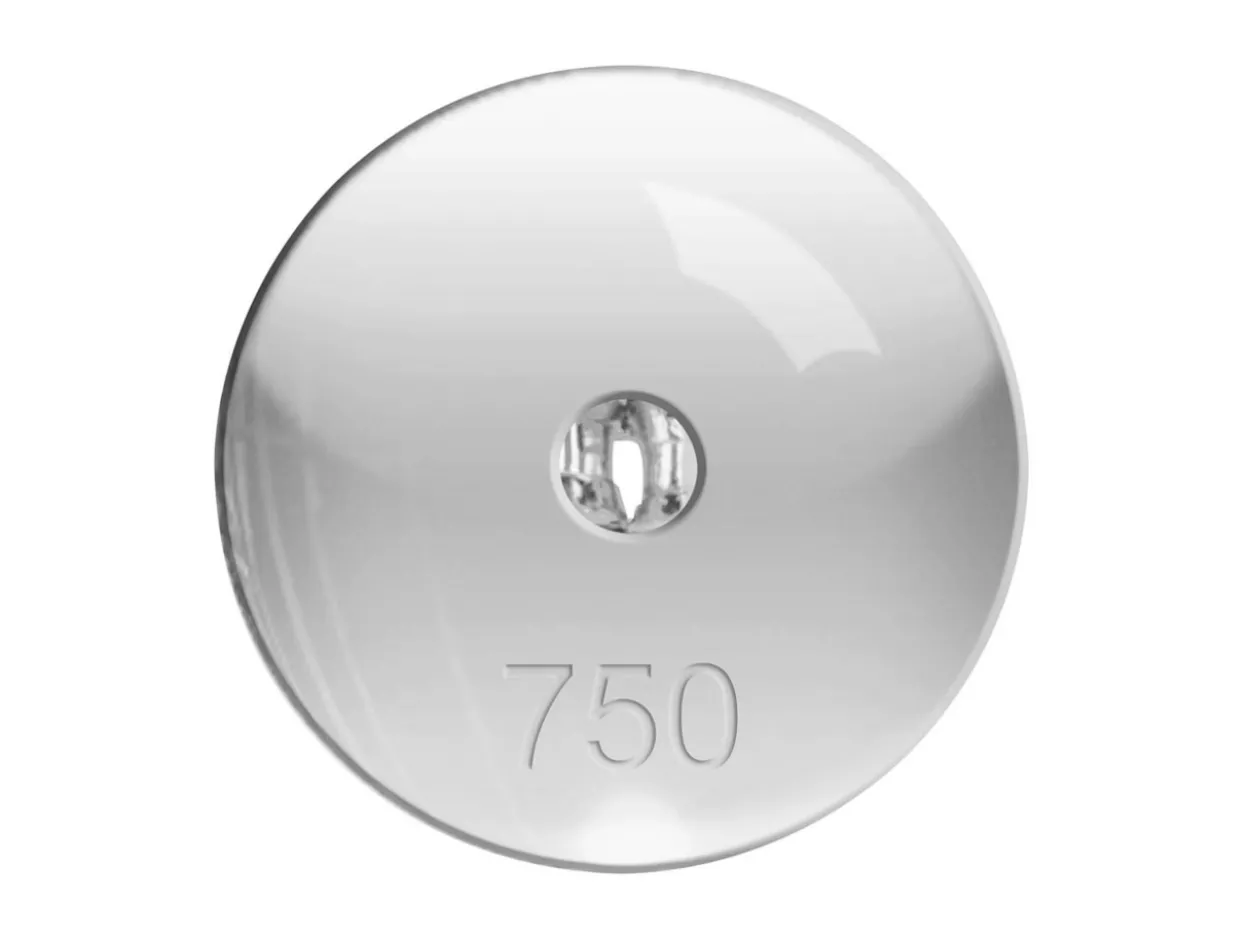 18ct White Gold Scroll On 10mm Domed Disc