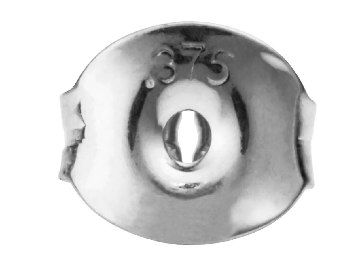 9ct White Gold Scroll Small With Fluted Edge
