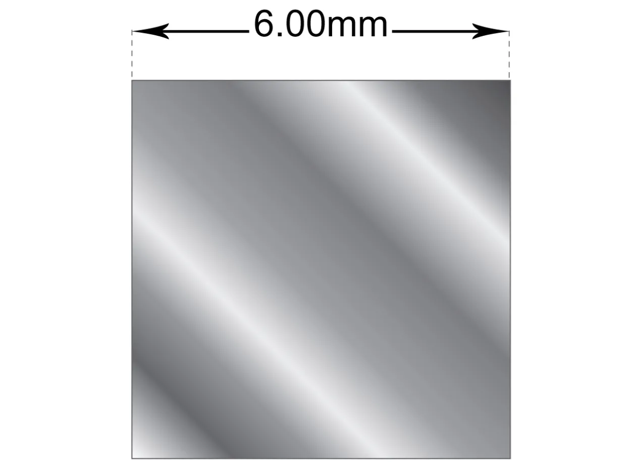 18ct White Gold Square Wire 6.00mm Fully Annealed, 100% Recycled Gold