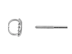 18ct White Gold Threaded French Wire And Scroll Medium-weight, 100% Recycled Gold