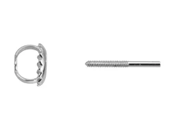 18ct White Gold Threaded French Wire And Scroll Heavyweight, 100% Recycled Gold