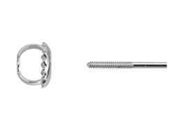 9ct White Gold Threaded Wire And Scroll Medium-weight, 100% Recycled Gold