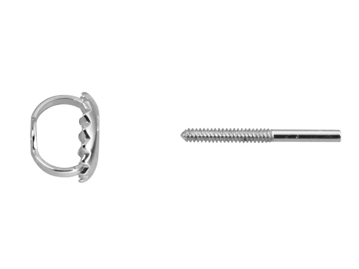 9ct White Gold Threaded Wire And Scroll Heavyweight, 100% Recycled Gold