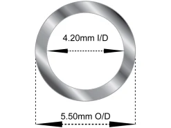 18ct White Gold Tube, Ref A, Outside Diameter 5.5mm, Inside Diameter 4.2mm, 0.65mm Wall Thickness, 100% Recycled Gold