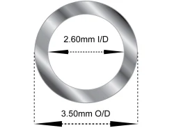 9ct White Gold Tube, Ref 4, Outside Diameter 3.5mm, Inside Diameter 2.6mm, 0.45mm Wall Thickness, 100% Recycled Gold