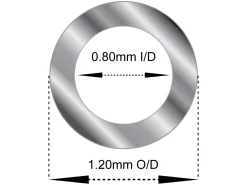 18ct White Gold Tube, Ref 14, Outside Diameter 1.2mm, Inside Diameter 0.8mm, 0.2mm Wall Thickness, 100% Recycled Gold