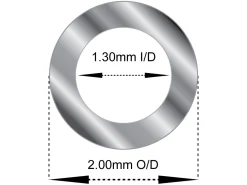 18ct White Gold Tube, Ref 10, Outside Diameter 2.0mm, Inside Diameter 1.3mm, 0.35mm Wall Thickness, 100% Recycled Gold