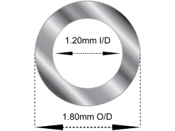 18ct White Gold Tube, Ref 11, Outside Diameter 1.8mm, Inside Diameter 1.2mm, 0.3mm Wall Thickness, 100% Recycled Gold