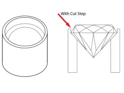 9ct White Gold Tube Setting 5.4mm Semi Finished Cast Collet, 100% Recycled Gold