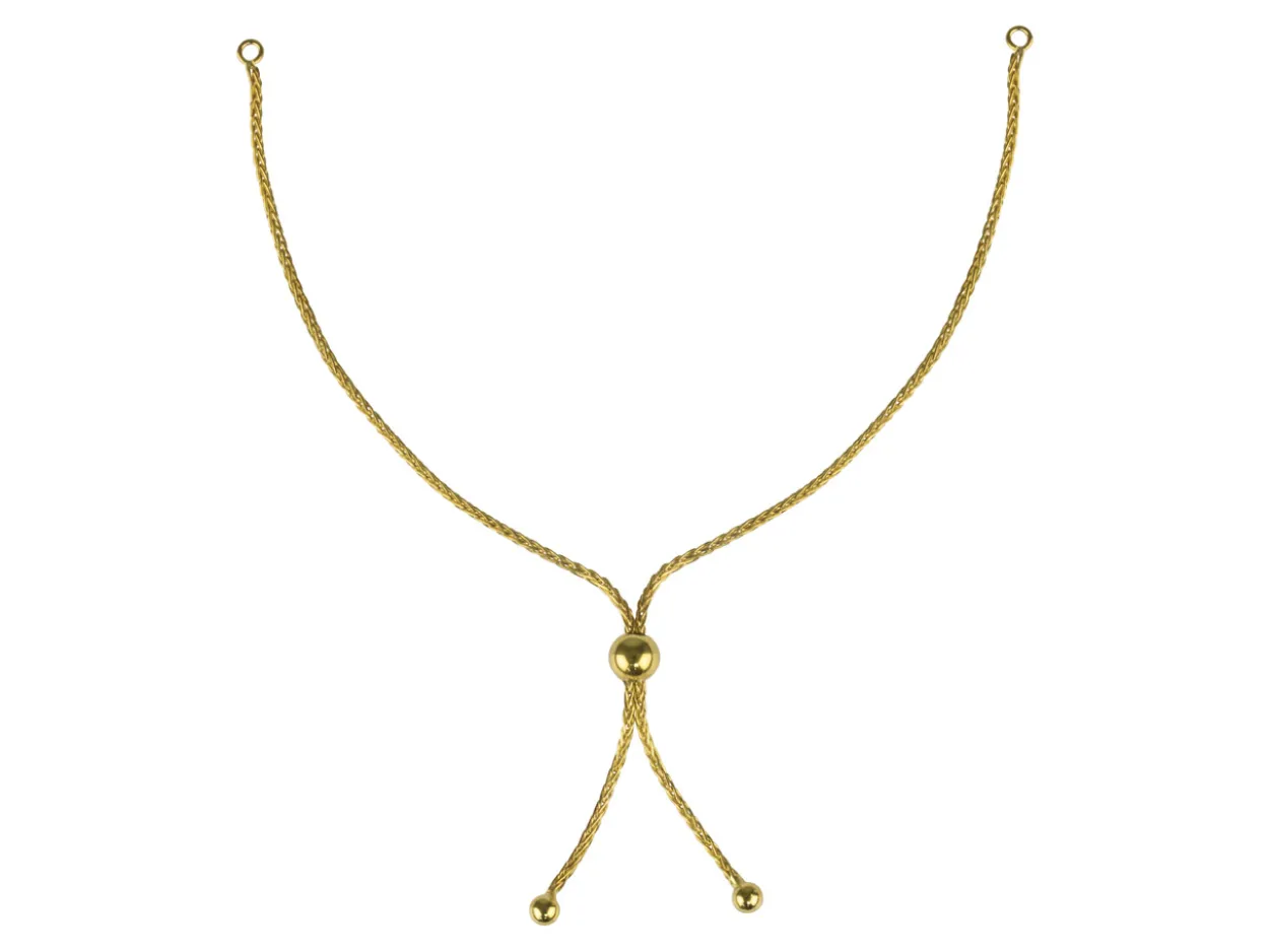 9ct Yellow Gold Adjustable Ball Clasp And Bracelet Component
