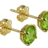 9ct Yellow Gold Birthstone Earrings 5mm Round Peridot - August