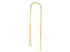9ct Yellow Gold 2.5" Box Chain Ear Thread With Jump Ring