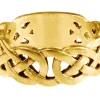 9ct Yellow Gold Celtic Band Ring 8mm Wide Hallmarked Size R