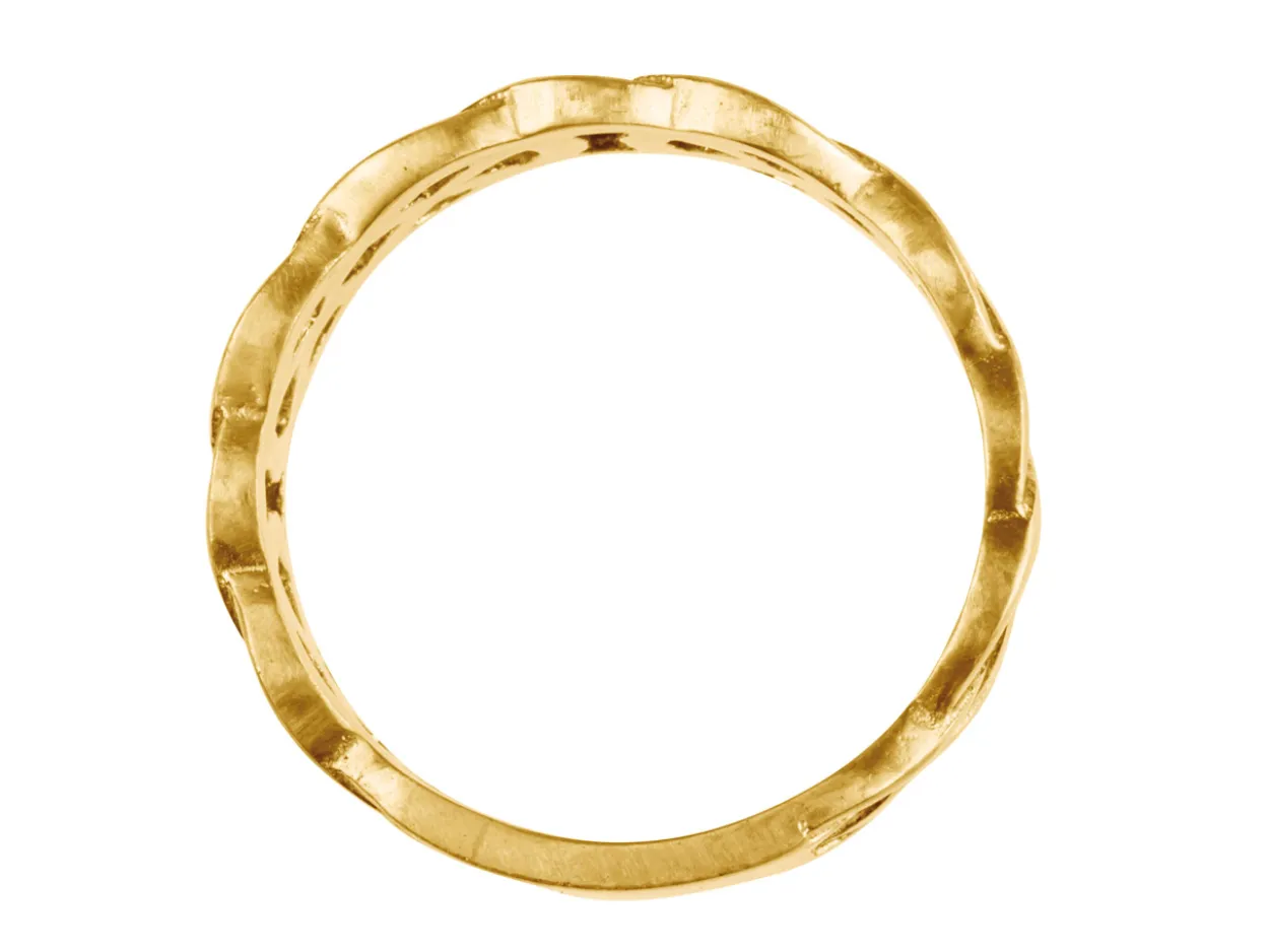 9ct Yellow Gold Celtic Band Ring 8mm Wide Hallmarked Size R