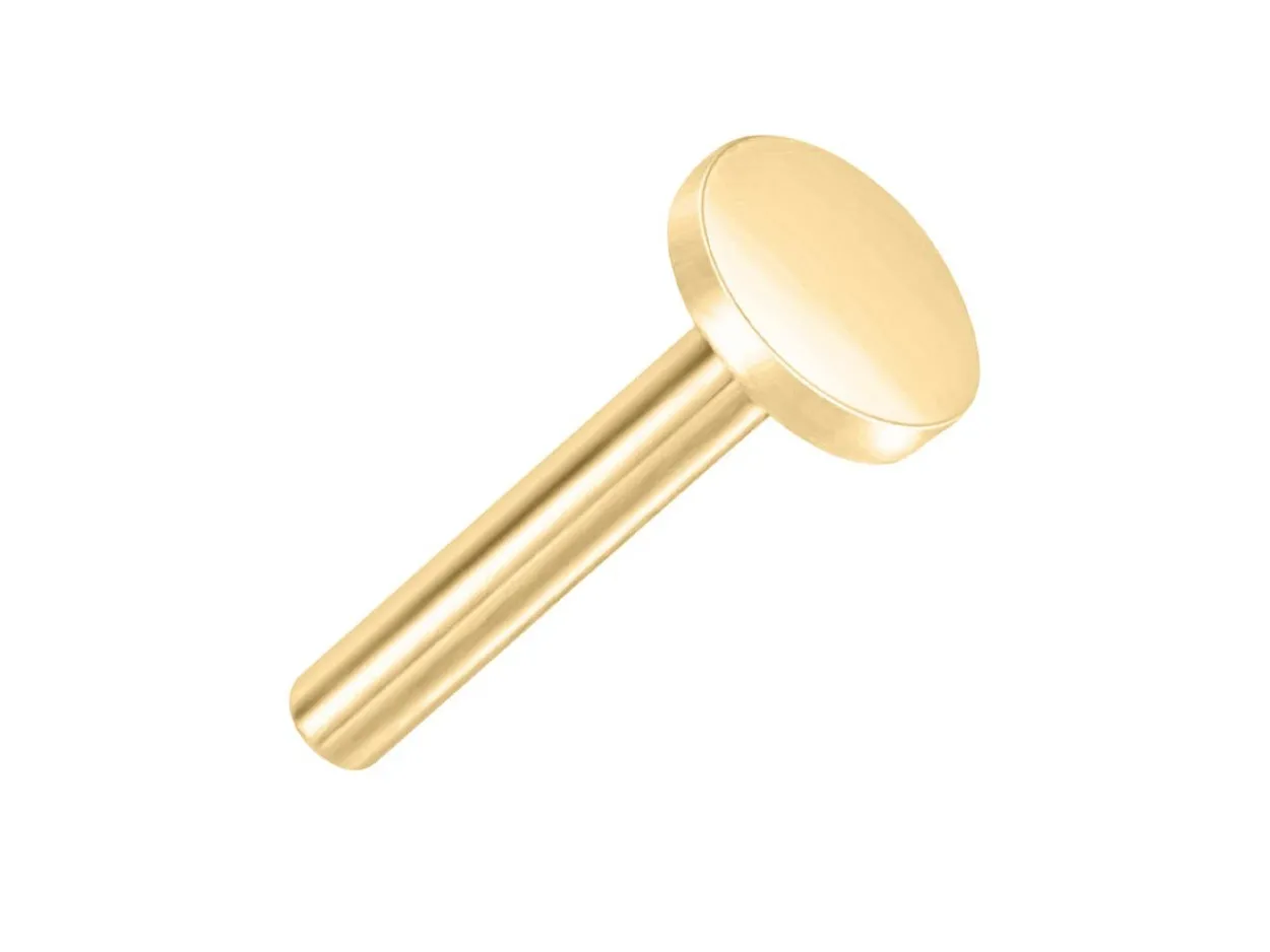 9ct Yellow Gold Circle Labret Tube 3mm