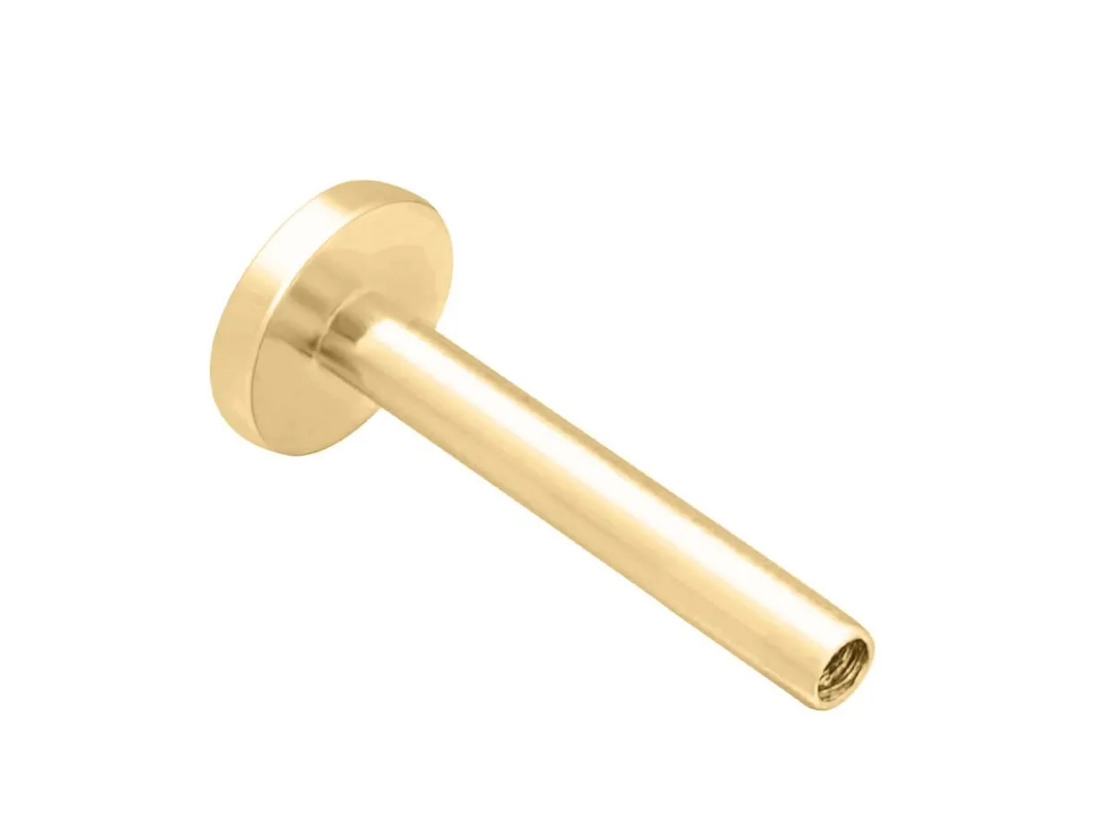 9ct Yellow Gold Circle Labret Tube 3mm
