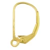 9ct Yellow Gold Continental Ear Wire, Plain, Style 17002-1