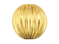 9ct Yellow Gold Corrugated Round 3mm 2 Hole Bead