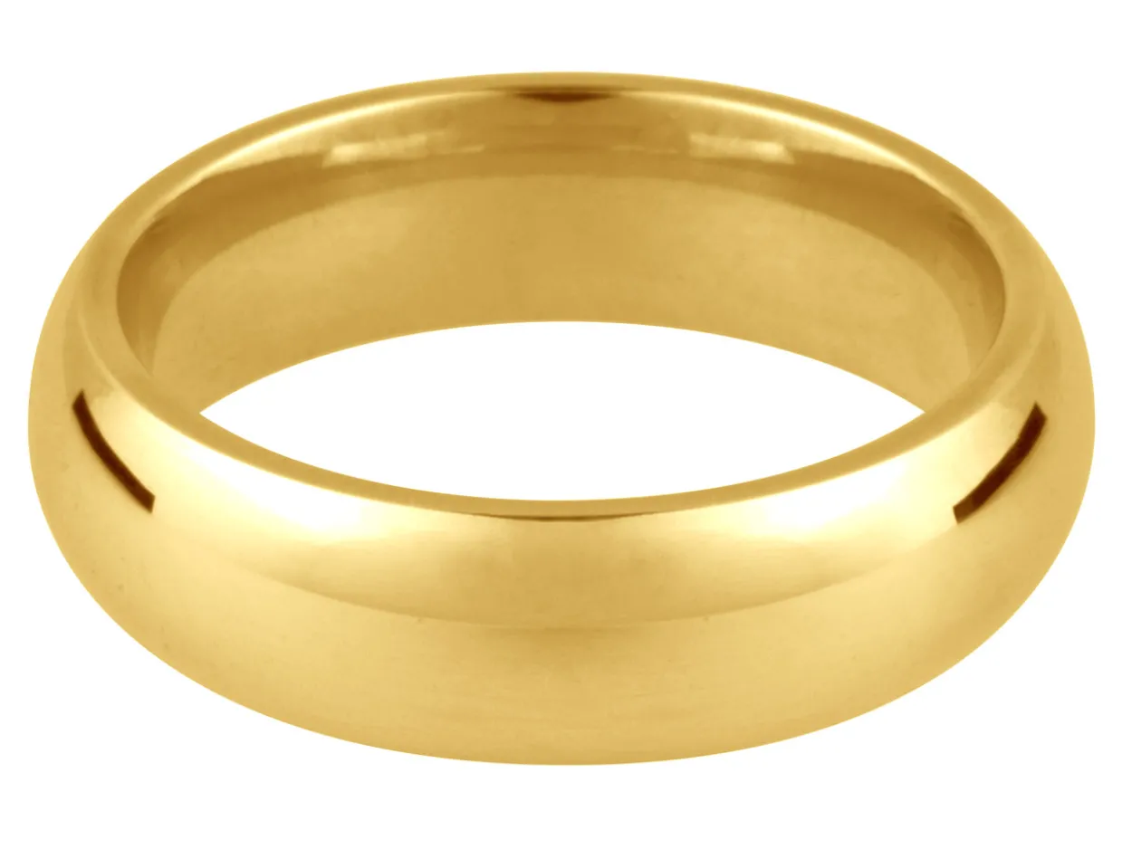 9ct Yellow Gold Court Wedding Ring 3.0mm, Size P, 2.8g Medium-weight, Hallmarked, Wall Thickness 1.54mm, 100% Recycled Gold