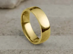 18ct Yellow Gold Court Wedding Ring 6.0mm, Size Y, 4.92g Super Lightweight, Laser Hallmarked, Wall Thickness 2.0mm, 100% Recycled Gold