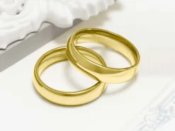 18ct Yellow Gold Court Wedding Ring 6.0mm, Size X, 4.85g Super Lightweight, Laser Hallmarked, Wall Thickness 2.0mm, 100% Recycled Gold