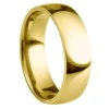 18ct Yellow Gold Court Wedding Ring 6.0mm, Size S, 4.47g Super Lightweight, Laser Hallmarked, Wall Thickness 2.0mm, 100% Recycled Gold