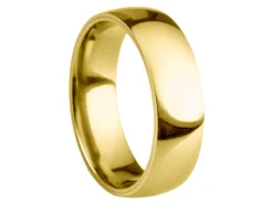 18ct Yellow Gold Court Wedding Ring 6.0mm, Size R, 4.40g Super Lightweight, Laser Hallmarked, Wall Thickness 2.0mm, 100% Recycled Gold