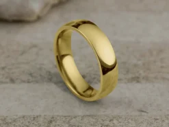 18ct Yellow Gold Court Wedding Ring 5.0mm, Size Z, 3.97g Super Lightweight, Laser Hallmarked, Wall Thickness 1.8mm, 100% Recycled Gold