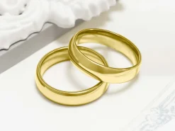 18ct Yellow Gold Court Wedding Ring 5.0mm, Size Z, 3.97g Super Lightweight, Laser Hallmarked, Wall Thickness 1.8mm, 100% Recycled Gold