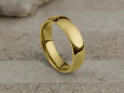 18ct Yellow Gold Court Wedding Ring 5.0mm, Size U, 3.68g Super Lightweight, Laser Hallmarked, Wall Thickness 1.8mm, 100% Recycled Gold