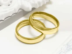 18ct Yellow Gold Court Wedding Ring 5.0mm, Size T, 3.62g Super Lightweight, Laser Hallmarked, Wall Thickness 1.8mm, 100% Recycled Gold