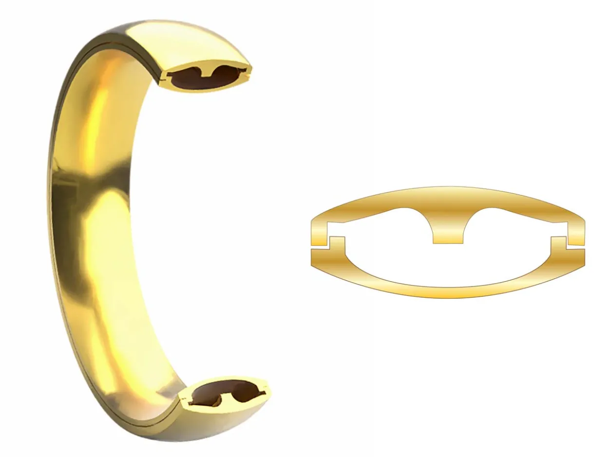18ct Yellow Gold Court Wedding Ring 5.0mm, Size S, 3.56g Super Lightweight, Laser Hallmarked, Wall Thickness 1.8mm, 100% Recycled Gold