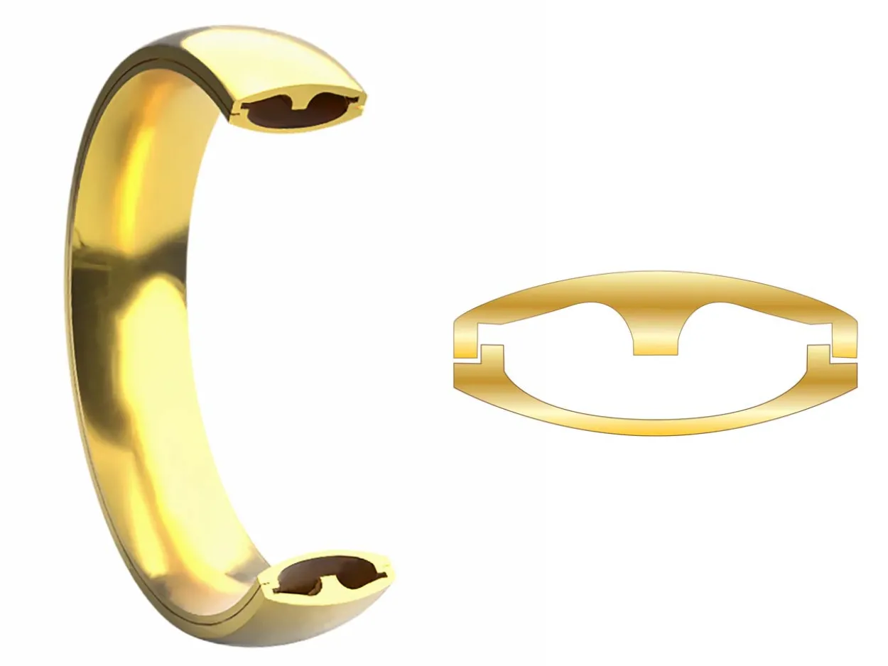 18ct Yellow Gold Court Wedding Ring 5.0mm, Size R, 3.50g Super Lightweight, Laser Hallmarked, Wall Thickness 1.8mm, 100% Recycled Gold